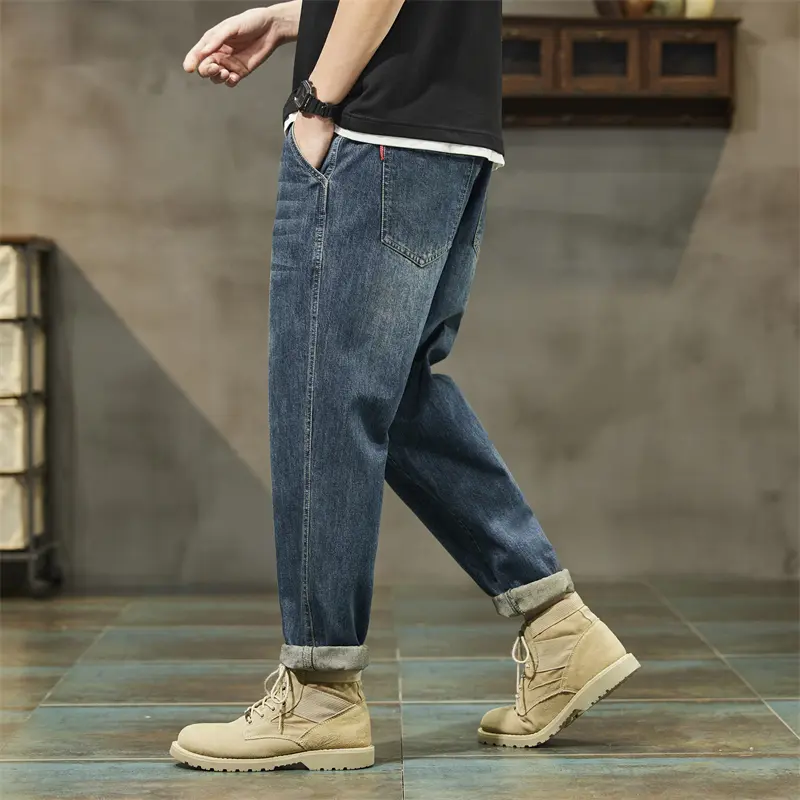 Men's Jeans High Quality Comfortable Versatile Loose Straight Trendy Brand Men's Harem Long Pants New Autumn and Winter