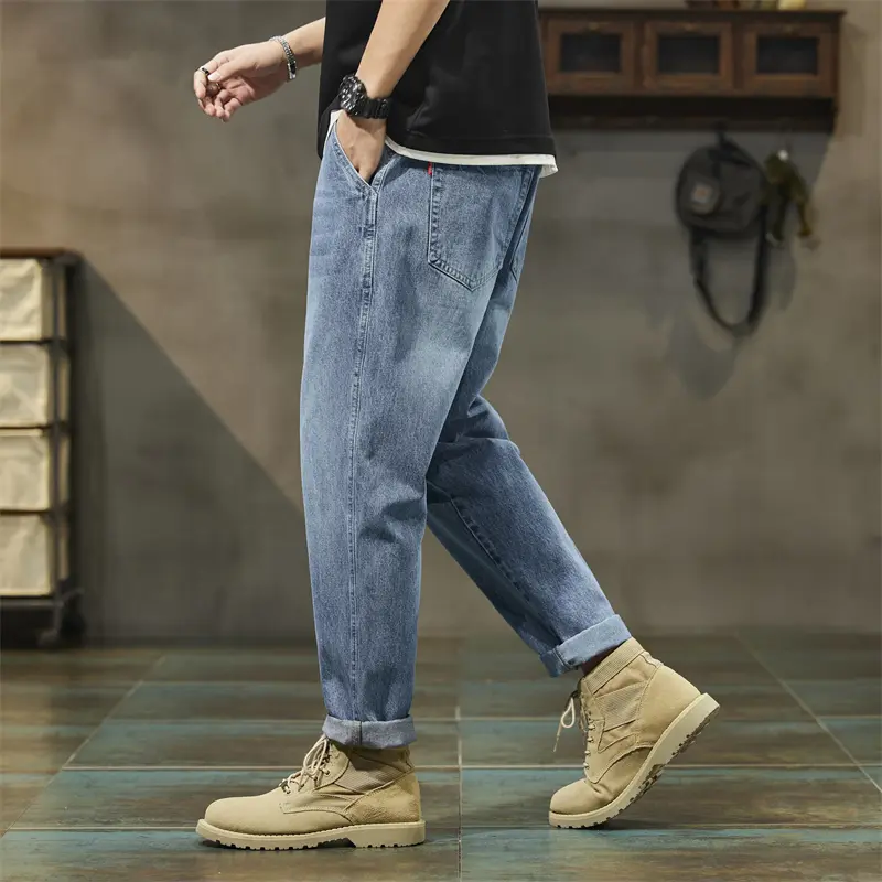 Men's Jeans High Quality Comfortable Versatile Loose Straight Trendy Brand Men's Harem Long Pants New Autumn and Winter