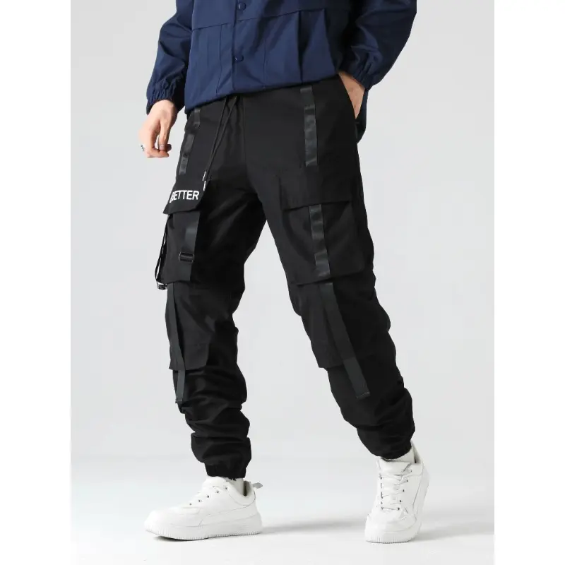 Male Casual Trousers Outdoor Training Hiking Pants Cargo Pants Mens Multi Pockets Work Pants Men New Pure Cotton Stretch