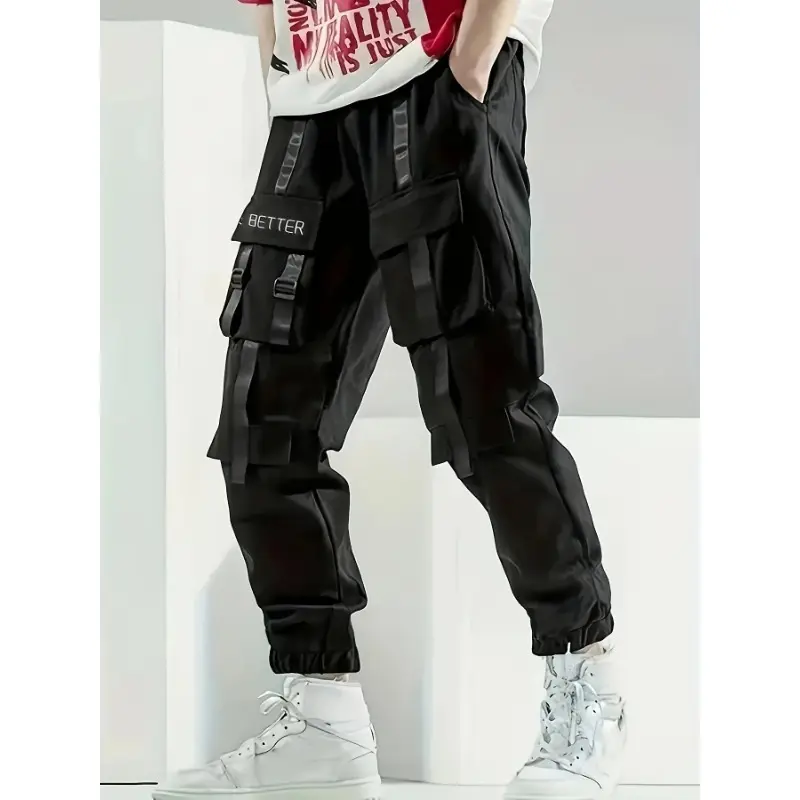 Male Casual Trousers Outdoor Training Hiking Pants Cargo Pants Mens Multi Pockets Work Pants Men New Pure Cotton Stretch