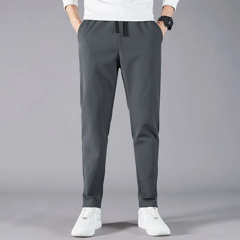 Men's Casual Pants Breathable Quick Dry Jogger Sweatpants Straight Elastic Waist Korean Classic Sport Trousers Plus Size 4XL 5XL