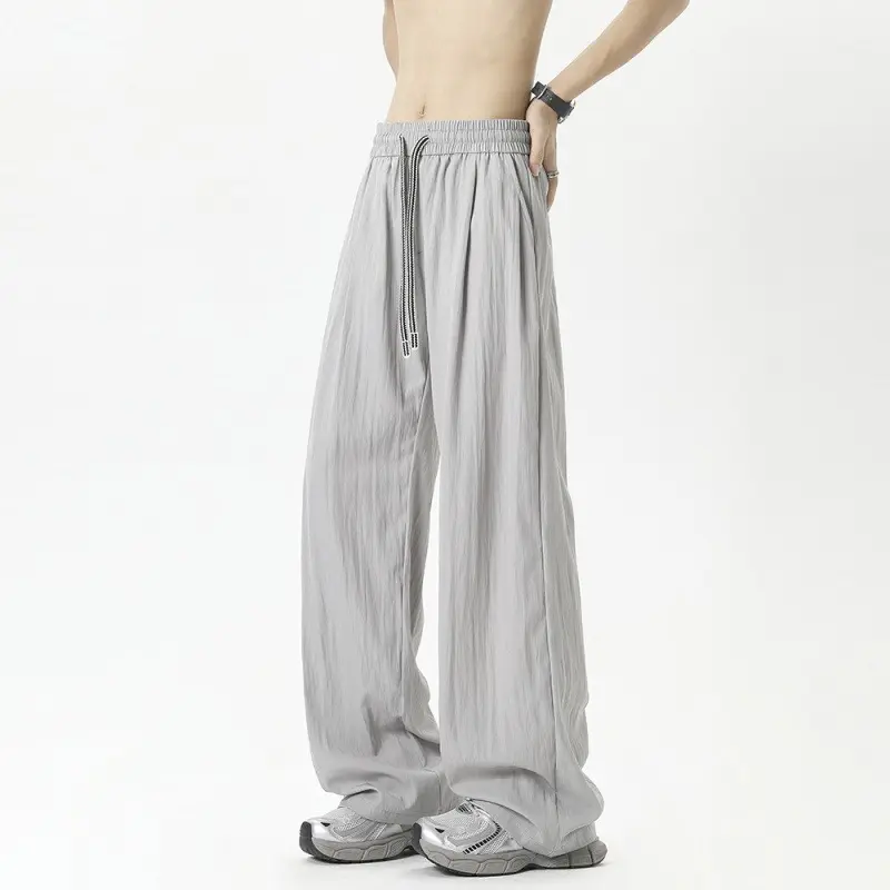 Men's Tencel Linen Thin Pants Summer Casual Loose Fit Straight Leg Pant Casual Streetwear Straight Pant Baggy Linen Pants