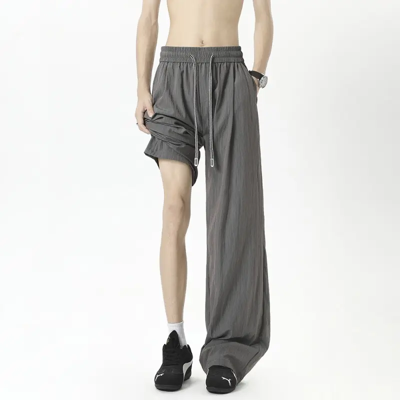 Men's Tencel Linen Thin Pants Summer Casual Loose Fit Straight Leg Pant Casual Streetwear Straight Pant Baggy Linen Pants