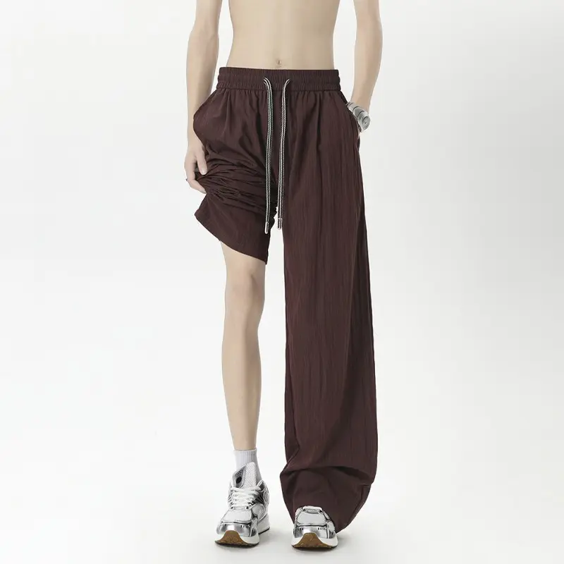 Men's Tencel Linen Thin Pants Summer Casual Loose Fit Straight Leg Pant Casual Streetwear Straight Pant Baggy Linen Pants