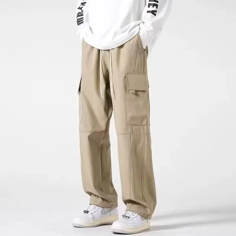 Summer Thin Style Trousers Retro Straight Leg Casual High Street Pants Men Fashion Loose Mountain Overalls Men's Vintage Classic