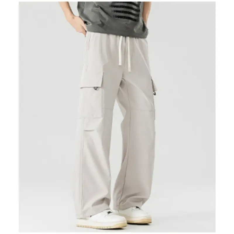 Summer Thin Style Trousers Retro Straight Leg Casual High Street Pants Men Fashion Loose Mountain Overalls Men's Vintage Classic