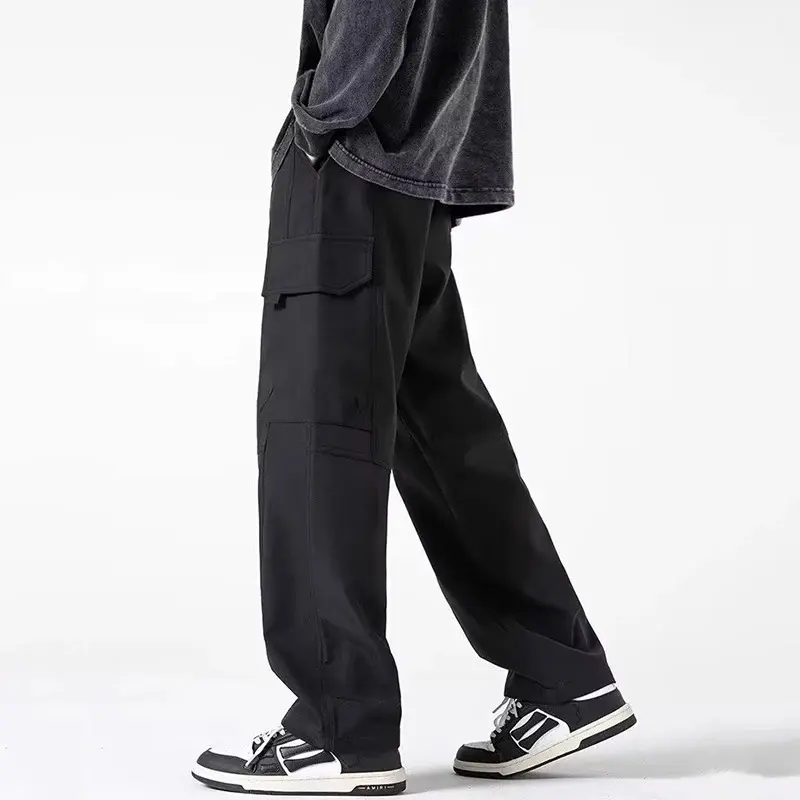 Summer Thin Style Trousers Retro Straight Leg Casual High Street Pants Men Fashion Loose Mountain Overalls Men's Vintage Classic