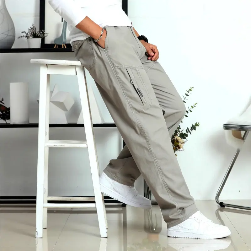 2025 New Plus Size M-6XL Men Splicing Printed Overalls Casual Pocket Sport Work Casual Trouser Pant Loose Sweatpants  Breathable