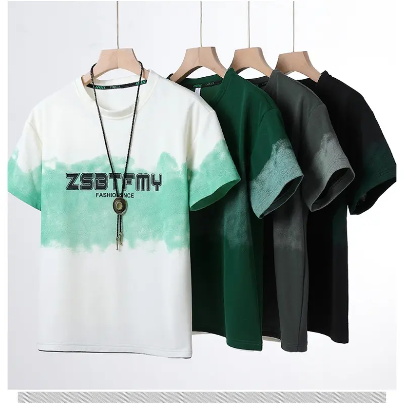 Casual Sports Suit High Street Men Clothing Summer Loose Men's Tracksuit Sets Letter Printed T-shirts Shorts 2 Piece Sets Korean