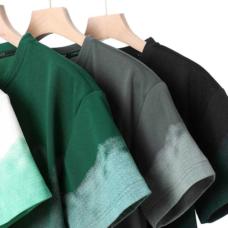 Casual Sports Suit High Street Men Clothing Summer Loose Men's Tracksuit Sets Letter Printed T-shirts Shorts 2 Piece Sets Korean