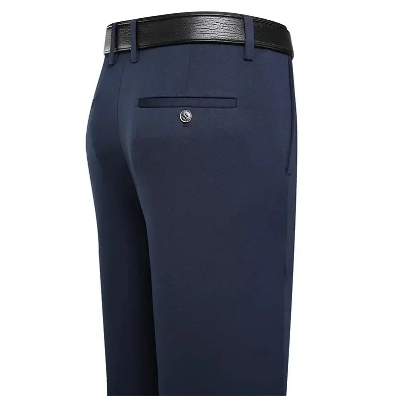 Men Casual Pants 2025 Men's Trousers Thin Business Classic Solid Color Elastic Comfortable Loose Straight Brand Men's Wear