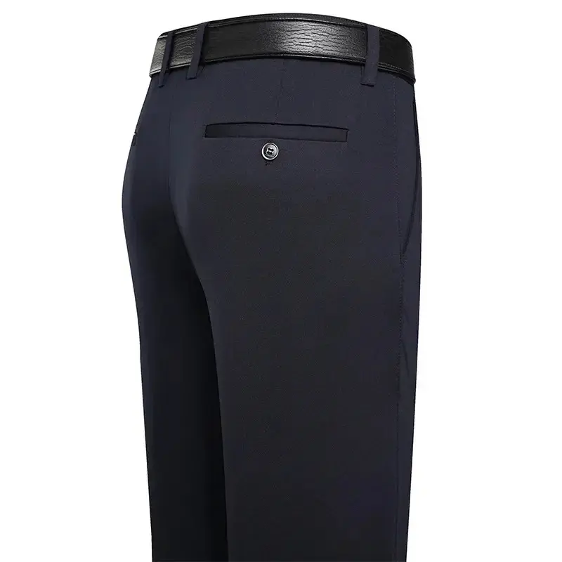 Men Casual Pants 2025 Men's Trousers Thin Business Classic Solid Color Elastic Comfortable Loose Straight Brand Men's Wear