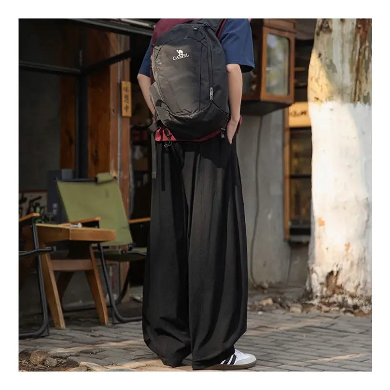 Summer Loose, Retro Floor-length Curved Knife Pants for Men Vintage Cotton  Wide Leg Casual Vintage Cotton Casual Solid Color