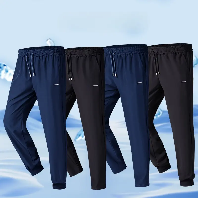 Men Ice Silk Sweatpants Men Breathable Mesh Quick Dry Jogger Sportswear Casual Track Pants Straight Trousers Summer New