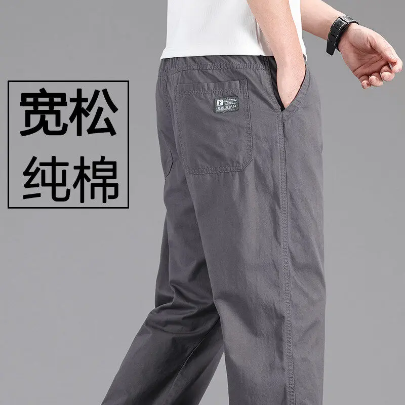 Men Cargo Pants Loose Straight Oversize Solid Color Versatile Work Wear Joggers Casual Men Trousers Streetwear Vintage Men Pants