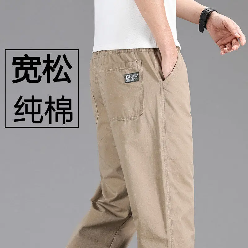 Men Cargo Pants Loose Straight Oversize Solid Color Versatile Work Wear Joggers Casual Men Trousers Streetwear Vintage Men Pants