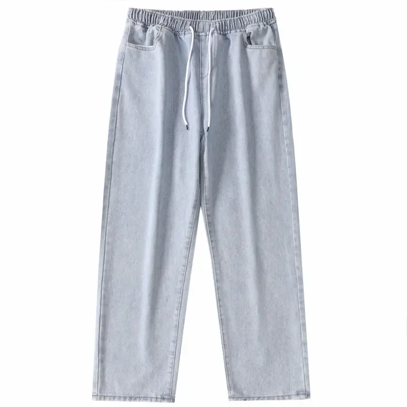 Casual Male Pants Streetwear New Autumn Men's Baggy Jeans High Street Fashion Wide Legs Denim Trousers Straight Comfortable