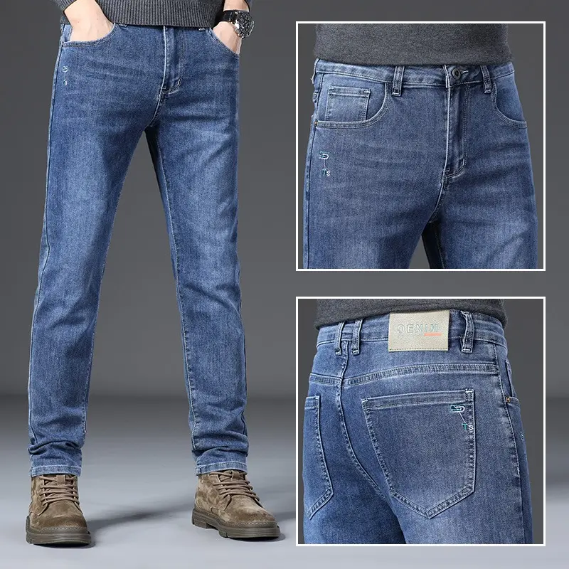 Business Jeans Brand Men's Summer Thin Straight Fashion Classic Straight Slim Denim Pants Comfortable Male Clothing Jeans