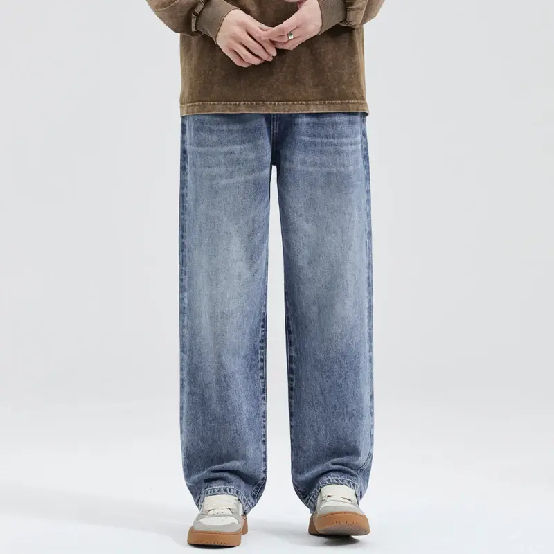 Baggy Jeans for Men Straight Fashion Streetwear Loose Denim Trousers Male Brand Clothing Oversize Wide Pants Korean Y2k Vintage