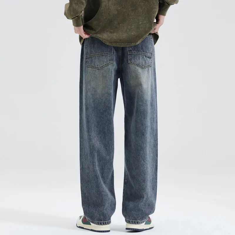 Baggy Jeans for Men Straight Fashion Streetwear Loose Denim Trousers Male Brand Clothing Oversize Wide Pants Korean Y2k Vintage