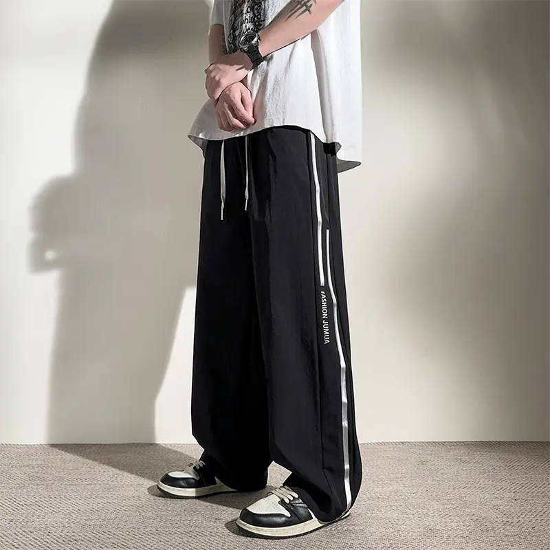 Slimming High Waist Wide Leg Jeans Men's Spring Summer New Style Drapey Casual Loose Fit Straight Leg Pants Large Size 10XL-M