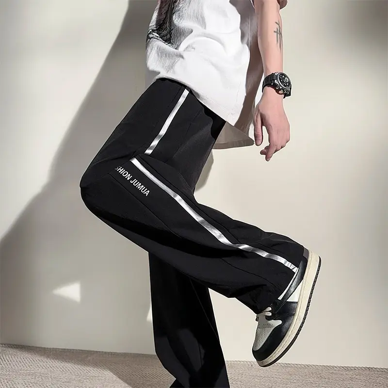 Slimming High Waist Wide Leg Jeans Men's Spring Summer New Style Drapey Casual Loose Fit Straight Leg Pants Large Size 10XL-M