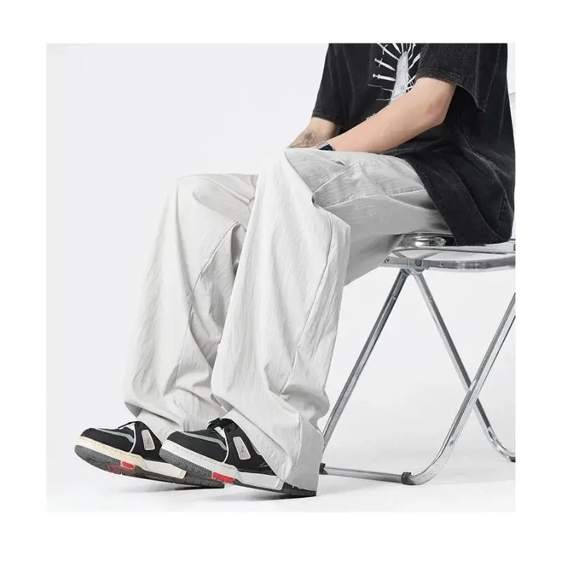 Men's Wide-legged Pants Men's Quick Dry Street Clothing Loose Oversized Korean Hip Hop Streetwear Men 2025 Spring/Summer