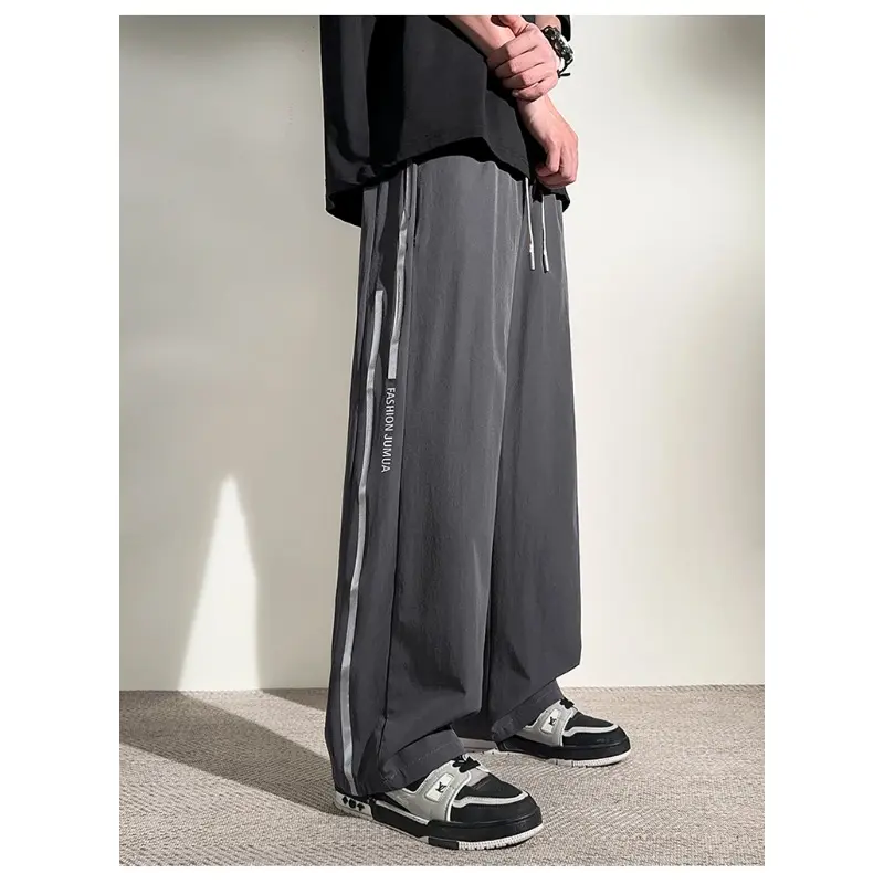 Slimming High Waist Wide Leg Jeans Men's Spring Summer New Style Drapey Casual Loose Fit Straight Leg Pants Large Size 10XL-M