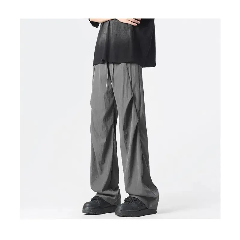 Men's Wide-legged Pants Men's Quick Dry Street Clothing Loose Oversized Korean Hip Hop Streetwear Men 2025 Spring/Summer