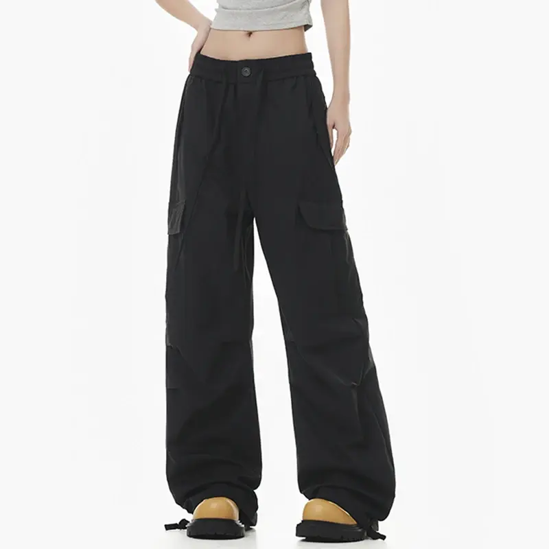 Men's Summer Casual Pants Multi-pocket Cargo Pants Streetwear Solid Color Elastic Waist Male Cargo Trousers Joggers Men Clothing