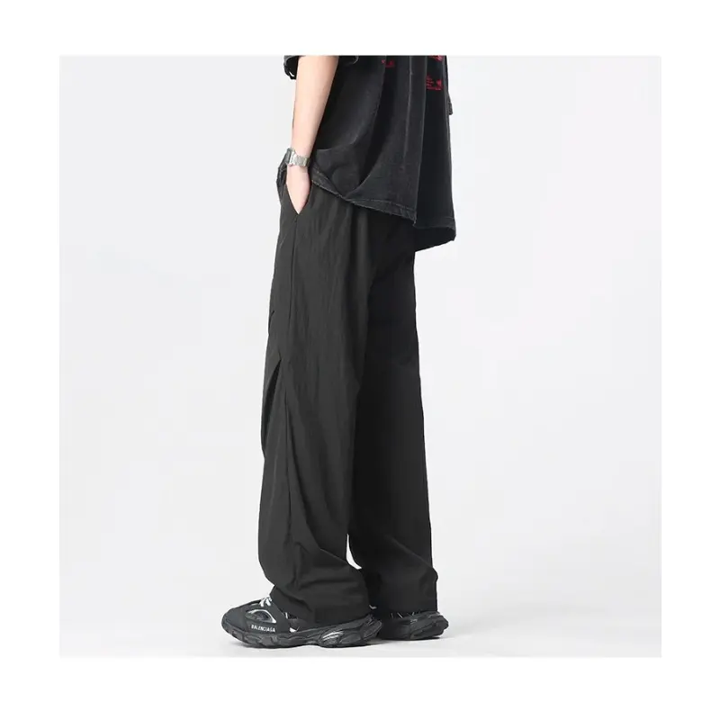 Men's Wide-legged Pants Men's Quick Dry Street Clothing Loose Oversized Korean Hip Hop Streetwear Men 2025 Spring/Summer