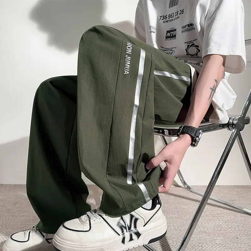 Slimming High Waist Wide Leg Jeans Men's Spring Summer New Style Drapey Casual Loose Fit Straight Leg Pants Large Size 10XL-M