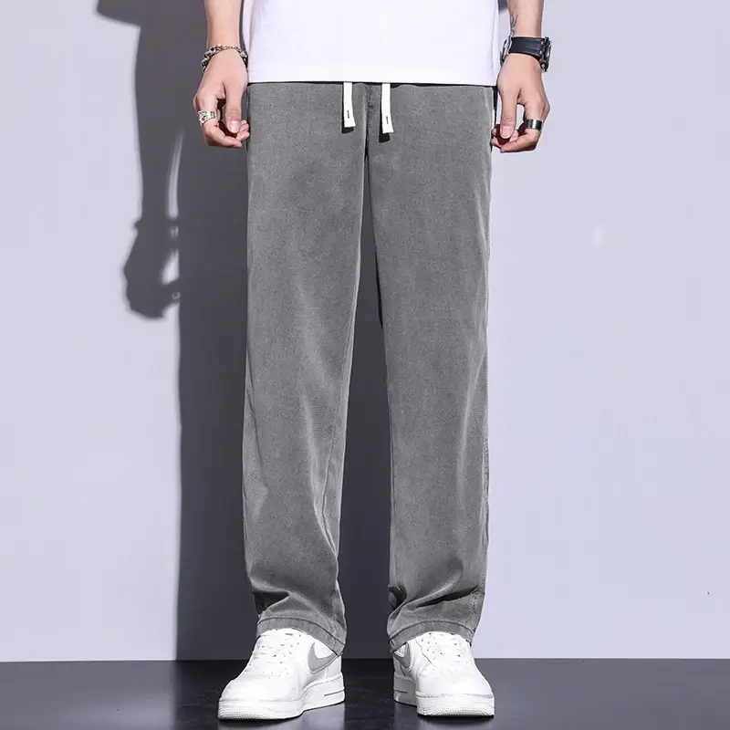 Casual Men's Pants Summer Thin Breathable Fashion Korean Straight Trousers Comfortable Soft Male Clothes Pants  Baggy Pants