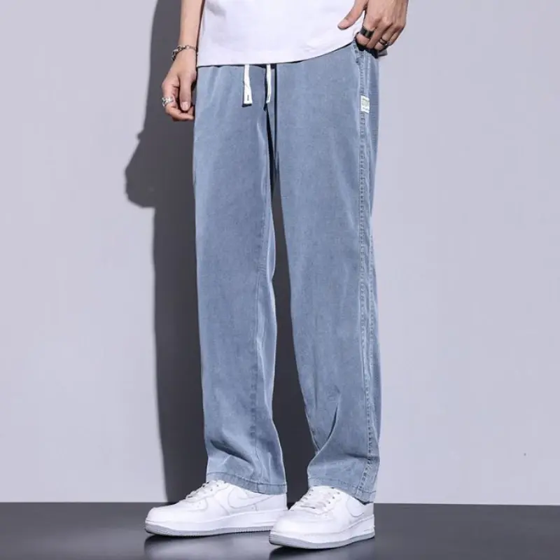 Casual Men's Pants Summer Thin Breathable Fashion Korean Straight Trousers Comfortable Soft Male Clothes Pants  Baggy Pants