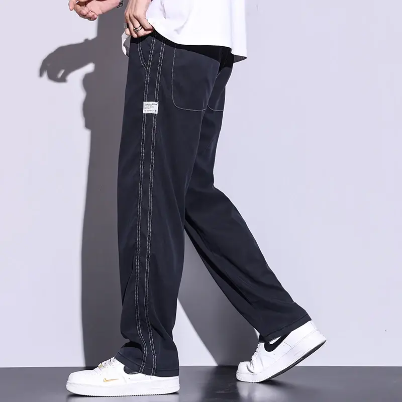 Casual Men's Pants Summer Thin Breathable Fashion Korean Straight Trousers Comfortable Soft Male Clothes Pants  Baggy Pants
