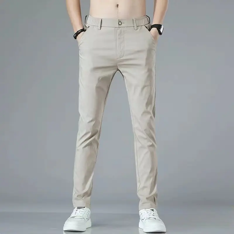2025 New Large Code M-7XL Men's Casual Pants Slim Fit Pants Men's Pants Spring Summer Quick Drying Ice Silk Breathable Pants