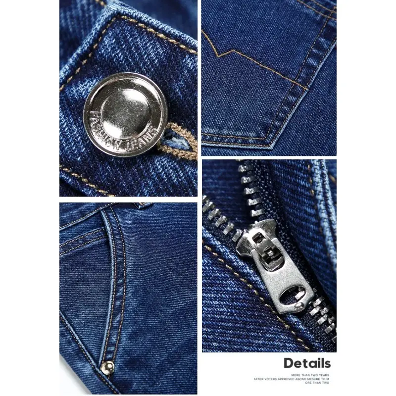 Men's Straight Jeans Summer Thin Classic Black Blue Stretch Casual Business Baggy Denim Pants Men Trousers Y2k Men’s Jeans Print