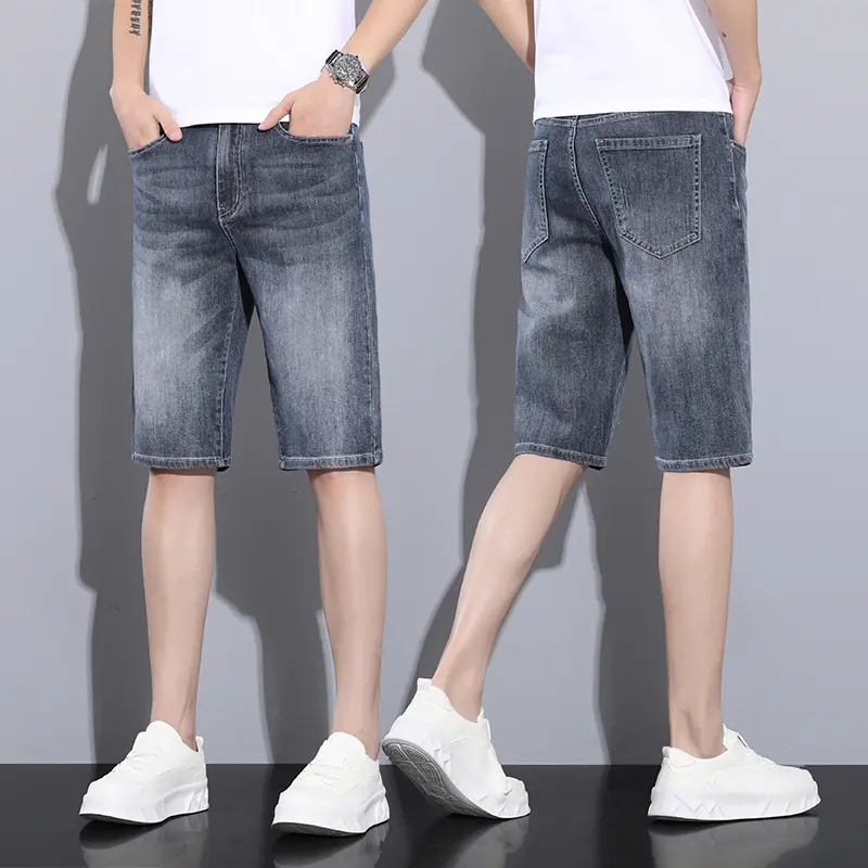 Men Jeans Denim Knee Length Thin Bermuda Cotton Soft Baggy Hosen Women Jeans Y2k Cloth Traf Low Rise Jeans Men Pants Cargo Jeans