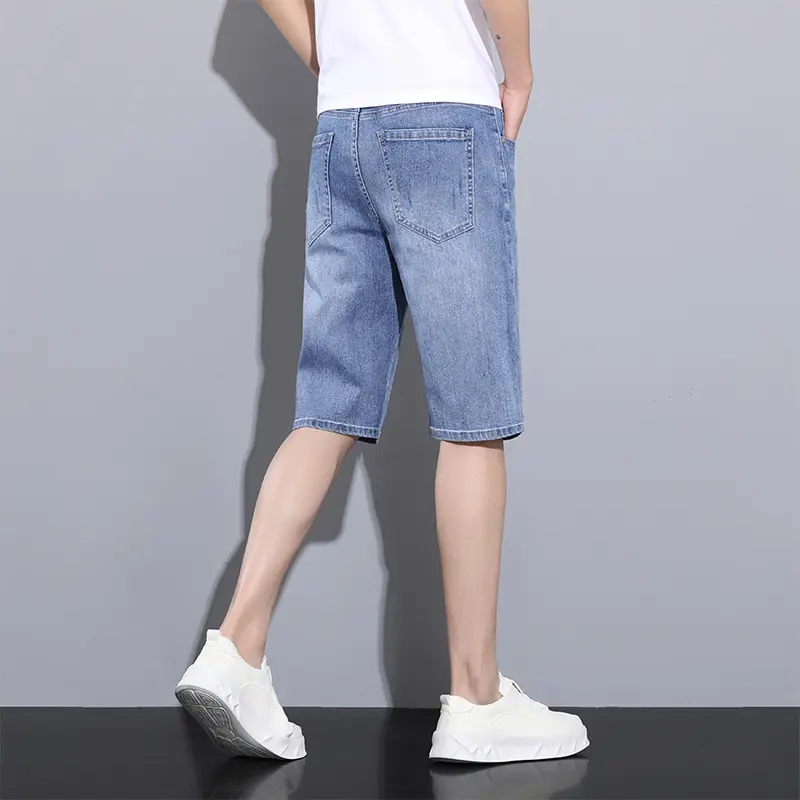 Men Jeans Denim Knee Length Thin Bermuda Cotton Soft Baggy Hosen Women Jeans Y2k Cloth Traf Low Rise Jeans Men Pants Cargo Jeans