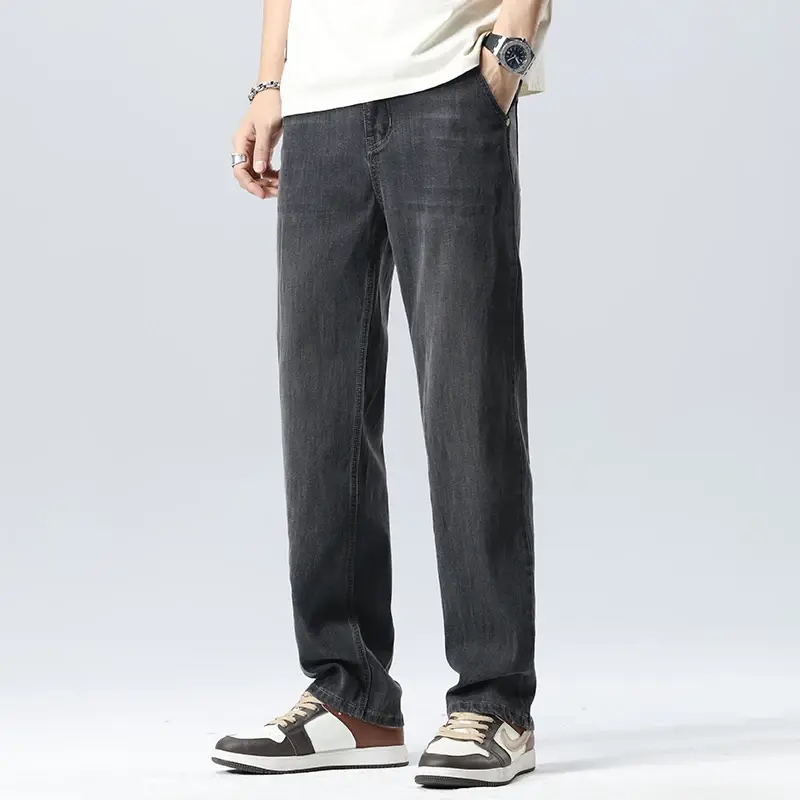 Jeans Men's Summer Thin 2025 New Loose Straight Tube Cool Breathable Casual Long Pants Fashion Trend Handsome Daily Jeans