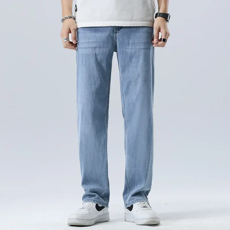 Jeans Men's Summer Thin 2025 New Loose Straight Tube Cool Breathable Casual Long Pants Fashion Trend Handsome Daily Jeans