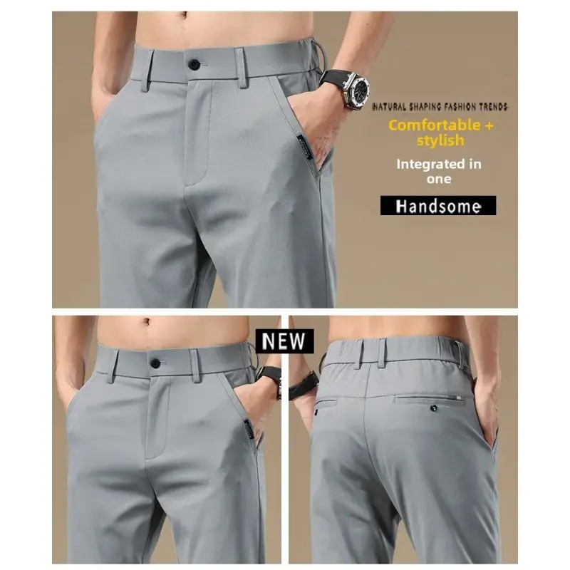 Men Pants Casual Solid Color Business Fashion Straight-leg Trousers Baggy Hosen Military Harem Pants Men Japanese Streetwear Men