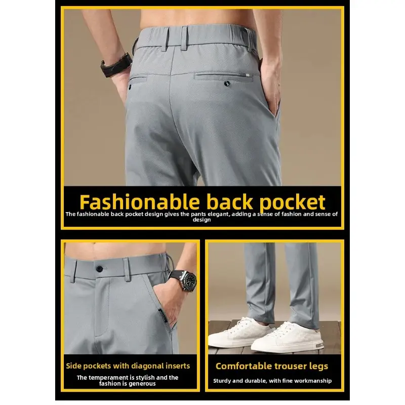 Men Pants Casual Solid Color Business Fashion Straight-leg Trousers Baggy Hosen Military Harem Pants Men Japanese Streetwear Men