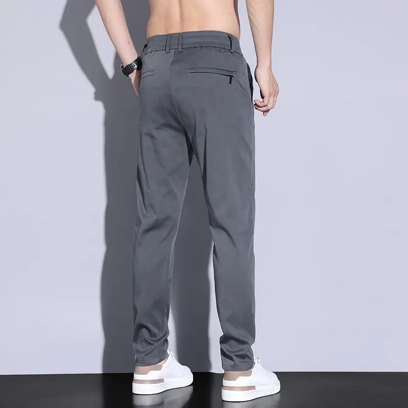 Men's Summer Thin Casual Pants Men Loose Fit Full Length Korean Fashion Trousers Male Cargo Trousers Work Pants Large Size 38-28