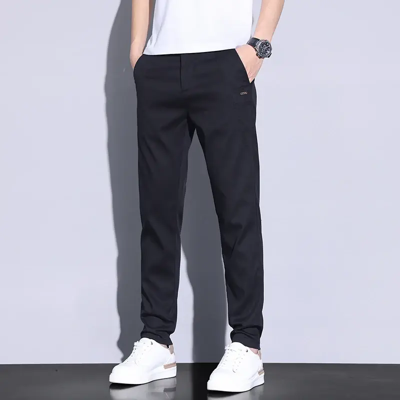 Men's Summer Thin Casual Pants Men Loose Fit Full Length Korean Fashion Trousers Male Cargo Trousers Work Pants Large Size 38-28