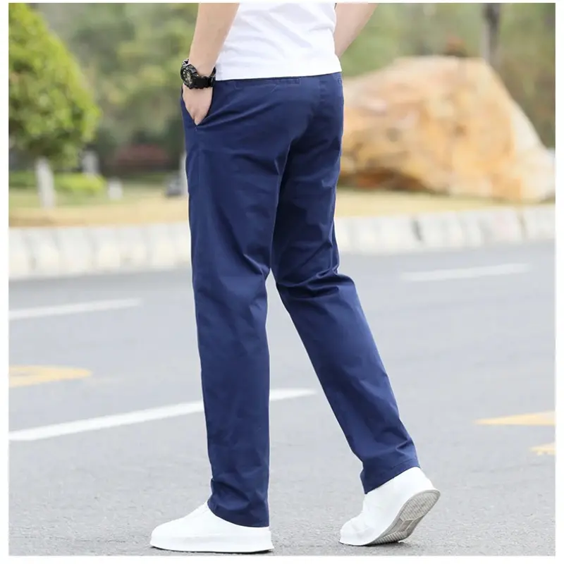 Mens Pants Men's High-Quality Chinos -Cotton 98% Casual Trousers - Breathable Straight Pants (Sizes W28-w40) Streetwear Men