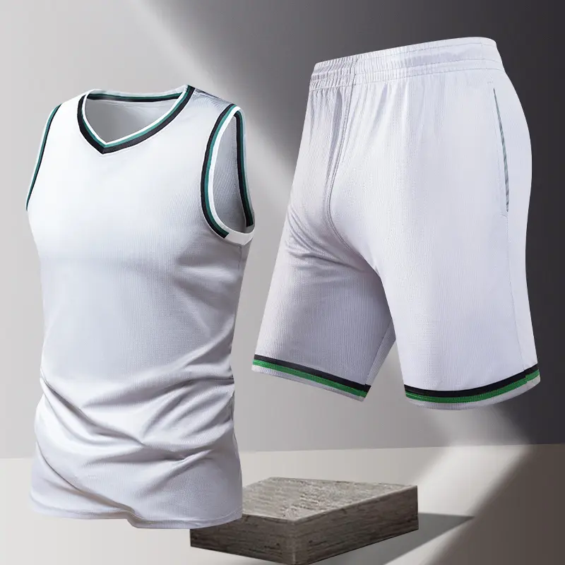 2pcs Set Basketball Football Training Suit Tank Top Shorts Outdoor Running Tracksuit PlusSize Men Summer Loose Fit Dry Fit Sport