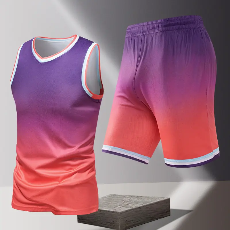 2pcs Set Basketball Football Training Suit Tank Top Shorts Outdoor Running Tracksuit PlusSize Men Summer Loose Fit Dry Fit Sport