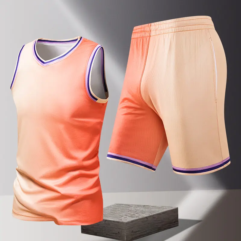 2pcs Set Basketball Football Training Suit Tank Top Shorts Outdoor Running Tracksuit PlusSize Men Summer Loose Fit Dry Fit Sport