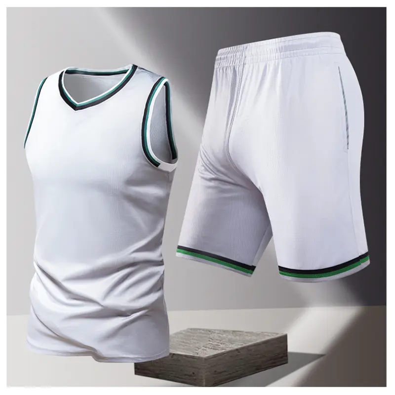 2pcs Set Basketball Football Training Suit Tank Top Shorts Outdoor Running Tracksuit PlusSize Men Summer Loose Fit Dry Fit Sport
